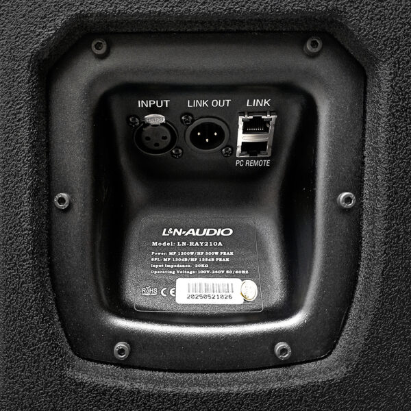 LN-RAY210A LINE ARRAY ACTIVO 2X10" MF + 2X1.75" HF (CELESTION)  C/ GERMAN DSP - POWER PEAK: MF:1200W/HF:300W  SPL: MF:130 dB/HF:135dB (WATERPROOF) "L&N-AUDIO"