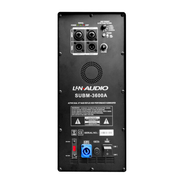SUBM-3600A SUBWOOFER ACTIVO C/DSP 2X18" 4000W PEAK 136DB "L&N-AUDIO"